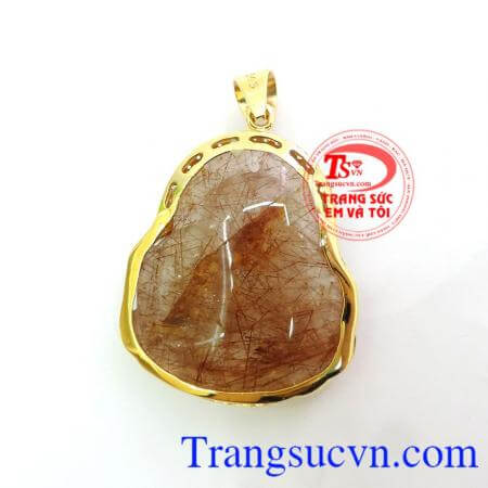 Mặt thạch anh tóc đỏ di lặc