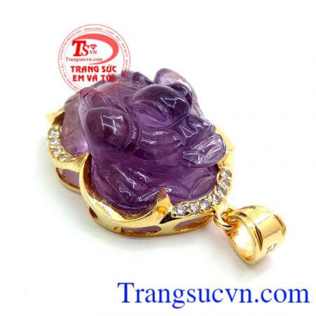 Mặt thiềm thừ Amethyst 14k