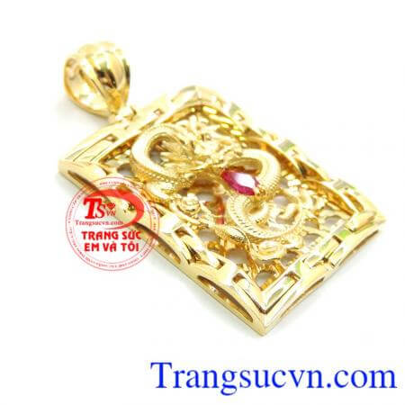 Mặt dây chuyền nam chạm khắc vàng 10k sáng bóng đảm bảo chất lượng hợp thời trang, sang trọng và phong thủy