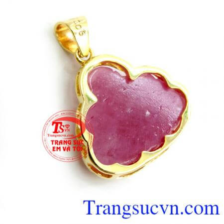 Mặt Phật Di Lặc Ruby Bọc Vàng