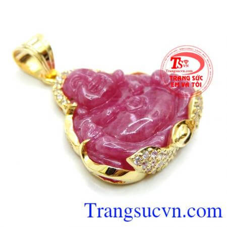 Mặt Phật Di Lặc Ruby Bọc Vàng 14k chất lượng cao