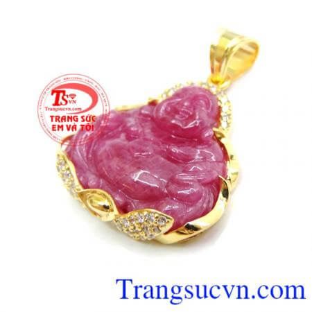 Mặt phật di lặc ruby vàng 14k Món quà ý nghĩa dành tặng cho mọi người ai ai đều đeo được,Mang năng lượng tốt cho sức khỏe