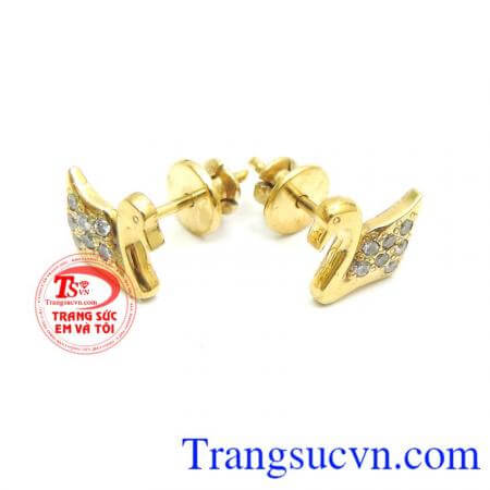 Hoa tai vàng tây 10k, hoa tai đẹp, thích hợp làm quà tặng cho phái đẹp trong các ngày lễ, kỷ niệm. Đôi Hoa Tai Uyên Ương