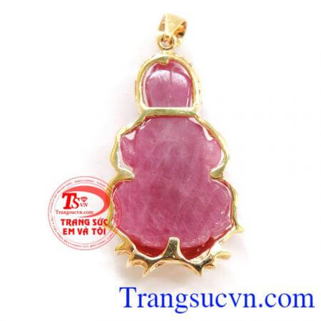 Mặt ruby đức mẹ, mặt ruby bọc vàng 14k đức mẹ bình an.