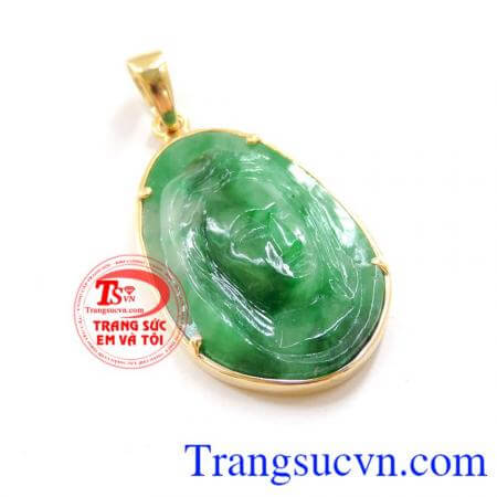 mặt dây chuyền ngọc bọc vàng hợp với tất cả các mệnh. Mặt thiên chúa NCT bọc vàng 14k