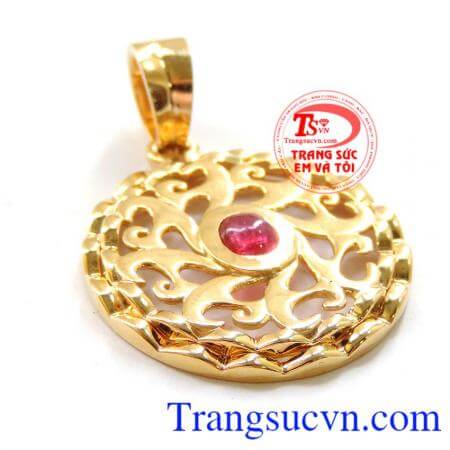 Mặt rồng vàng ngọc ruby, Mặt rồng vàng tây 14k sang trọng, quý phái, mặt rồng vàng đẹp