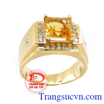 Nhẫn nam citrine thời trang