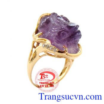 Nhẫn nữ Amethyst phong thủy