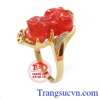 Bán Chiếc Nhẫn Tỳ Hưu Tiền Tài chất lượng cao. Chiếc Nhẫn Tỳ Hưu Tiền Tài tỳ hưu mông to mang tài lộc,nhẫn nữ tỳ hưu ngọc dành cho phái đẹp