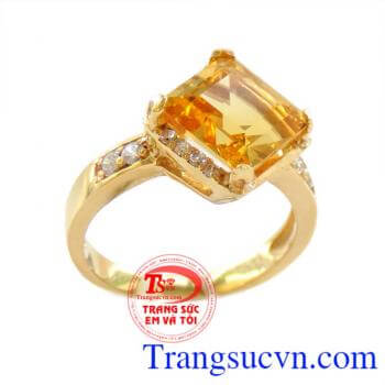 Nhẫn nữ vàng tây Citrine