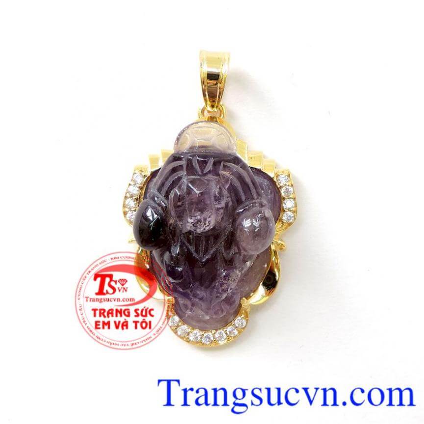 Mặt thiềm thừ ngậm tiền bọc vàng 14k