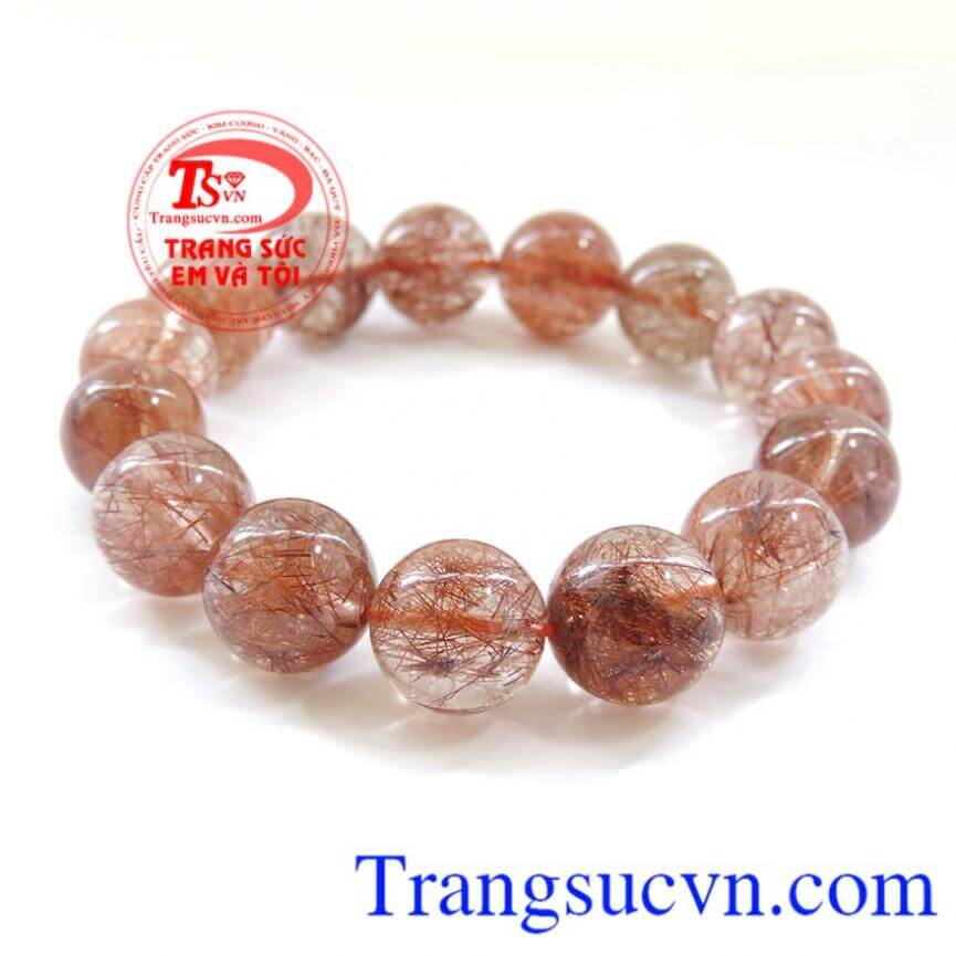 Chuỗi thạch anh tóc đỏ 15 ly