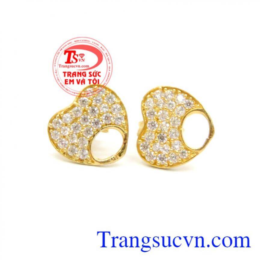 Bông tai đính hạt phong cách Hàn