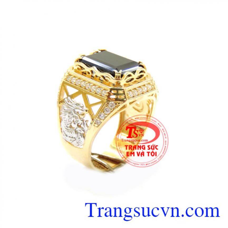 Nhẫn nam rồng đá đen