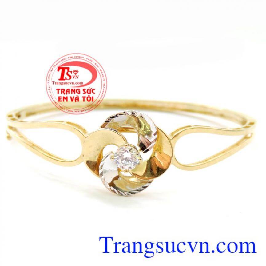 Vòng Tay Nữ Vàng Hoa Đá Xinh 