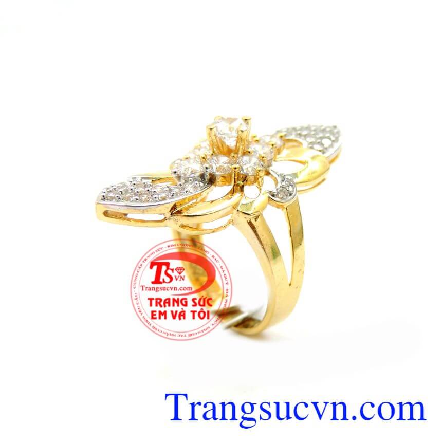 Nhẫn Nữ Hoa Vàng Cá Tính chất lượng vàng đảm bảo. Nhẫn Nữ Hoa Vàng Cá Tính, nhẫn nữ vàng tây, nhẫn nữ đẹp