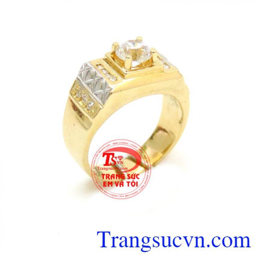 Nhẫn nam vàng 18k bản nhỏ