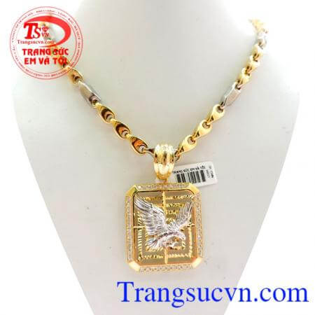 Bộ Mặt Dây Chuyền Vàng Đại Bàng 10k Đẹp kiểu dáng mạnh mẽ sang trọng được phái mạnh ưa chuộng