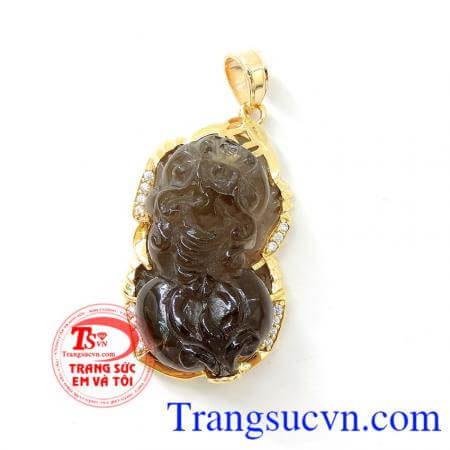 Tỳ hưu thạch anh khói 14k