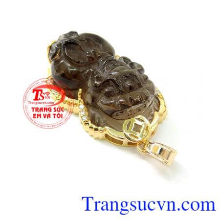 Tỳ hưu thạch anh khói 14k