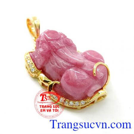 Ruby tỳ hưu 14k đẹpm mặt ruby tỳ hưu đẹp, sang trọng bọc vàng 14k sáng