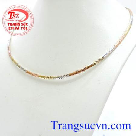 Kiềng thời trang Ý , kiềng nữ ý đẹp, kiềng vàng tây 10k 3 màu nhập khẩu nguyên chiếc từ Italy. 