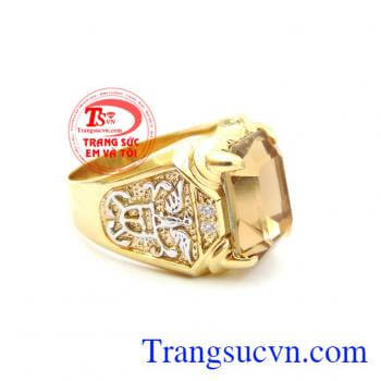 Nhẫn nam đại bàng tung cánh, nhẫn nam vàng tây 10k khắc đại bàng 2 bên má thể hiện sự mạnh mẽ và bản lĩnh