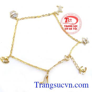 Lắc Chân Vàng Nữ Xinh Xắn, lắc chân nữ vàng, lắc chân nữ đẹp. Lắc chân vàng nữ xinh xắn mang đến may mắn,chất lượng vàng đảm bảo