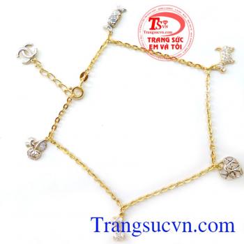 Vòng Đeo Chân Cho Nữ May Mắn, lắc chân vàng nữ đẹp, lắc chân nữ vàng đính nhiều loại hình nhưng cá tính, thiết kế độc đáo.