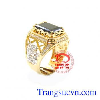 Nhẫn nam rồng đá đen, nhẫn nam vàng tây giá rẻ, nhẫn nam chạm khắc rồng hai bên má đẹp, thời trang, vàng tây 10k chuẩn chất lượng. Chiếc nhẫn nam rồng vàng chuẩn chất lượng, giao hàng toàn quốc
