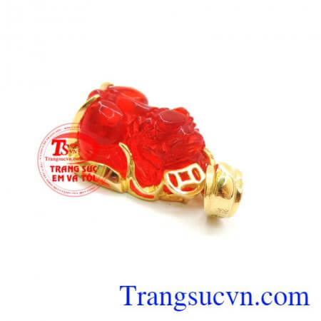 Mặt dây chuyền tỳ hưu bọc vàng