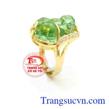 Nhẫn nữ tỳ hưu đá xanh lục, nhẫn nữ tỳ hưu đá nhân tạo xanh lục trong chạm khắn tỳ hưu đẹp, chiếc nhẫn bọc vàng 10k chuẩn chất lượng, sản phẩm bảo hành 6 tháng, giao hàng toàn quốc, nhẫn nữ đá nhân tạo giá rẻ thời trang