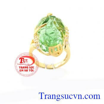 Nhẫn nữ tỳ hưu đá xanh lục, nhẫn nữ tỳ hưu đá nhân tạo xanh lục trong chạm khắn tỳ hưu đẹp, chiếc nhẫn bọc vàng 10k chuẩn chất lượng, sản phẩm bảo hành 6 tháng, giao hàng toàn quốc, nhẫn nữ đá nhân tạo giá rẻ thời trang