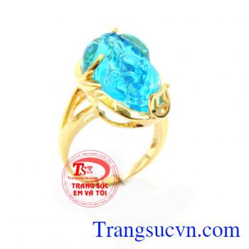 Nhẫn nữ tỳ hưu đá lam, nhẫn nữ tỳ hưu đá nhân tạo xanh lam đẹp, chiếc nhẫn nữ tỳ hưu giá rẻ là món quà vừa sang trọng lại vừa túi tiền, chiếc nhẫn nữ tỳ hưu mang ý nghĩa tài lộc và may mắn, đem lại niềm vui trong cuộc sống