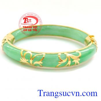 Bọc vàng tây 10k họa tiết sắc sảo, hiện đại, trẻ trung. Vòng ngọc sáng bọc vàng 10k