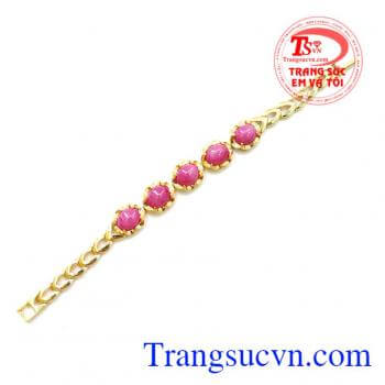 Bán Lắc Tay Nữ Vàng Gắn Đá Hồng Xinh chất lượng cao mẫu mã đẹp. 