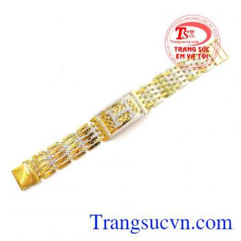 Lắc Tay Chữ H Vàng Giá Tốt, lắc tay vàng tây đá quý, lắc tay nữ vàng 10k sang trọng. 