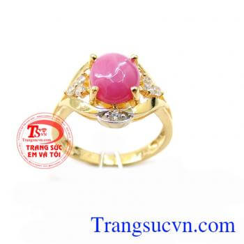 Chiếc Nhẫn Nữ Đá Hồng Xinh chất lượng vàng đảm bảo. Chiếc Nhẫn Nữ Đá Hồng Xinh, nhẫn nữ vàng tây, nhẫn nữ đẹp