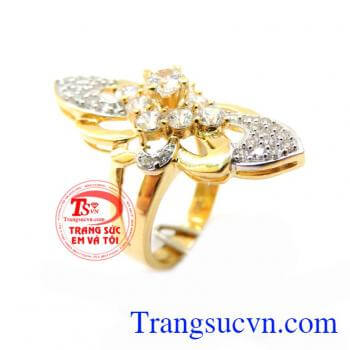 Nhẫn Nữ Hoa Vàng Cá Tính chất lượng vàng đảm bảo. Nhẫn Nữ Hoa Vàng Cá Tính, nhẫn nữ vàng tây, nhẫn nữ đẹp