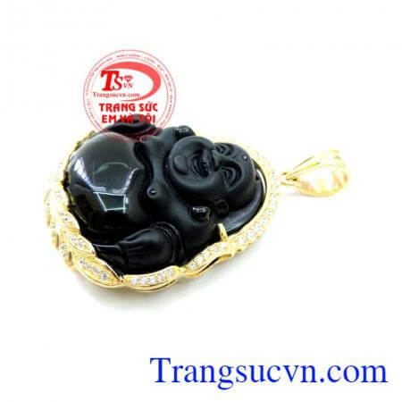Mặt Phật Obsidian Bọc Vàng 10k Giá Tốt