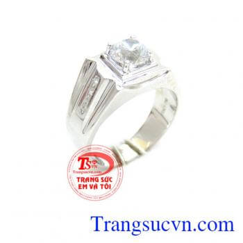 Nhẫn nam vàng trắng 18k đẹp