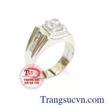Nhẫn nam vàng trắng 18k đẹp,chiếc nhẫn nam vàng trắng thiết kế kiểu Italy sang trọng , nhân nam vàng đính đá thời trang, nhẫn vàng trắng 18k sáng, bền màu, bảo hành 1 năm, có thu mua lại với thời hạn vĩnh viễn