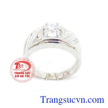 Chiếc nhẫn nam vàng trắng cho nam thiết kế đơn giản mà tinh tế