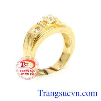 Nhẫn vàng nam 18k đầy đặn