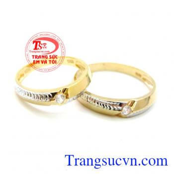 Cặp Nhẫn Cưới Hạnh Phúc chất lượng vàng đảm bảo