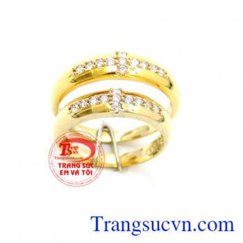 Cặp Nhẫn Cưới Tình Yêu Thiên Chúa chất lượng vàng đảm bảo
