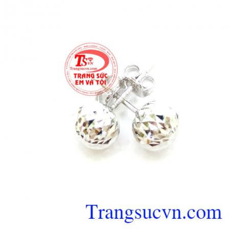 Hoa Tai Dior Vàng Trắng Tinh Tế, hoa tai vàng tây, hoa tai vàng trắng.