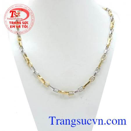 Dây vàng 18k nhập Ý may mắn, chiếc dây chuyền italy nhập khẩu nguyên chiếc, vàng tây 18k đẹp, sang trọng