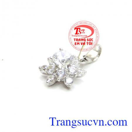 Mặt nữ vàng trắng hoa 18k