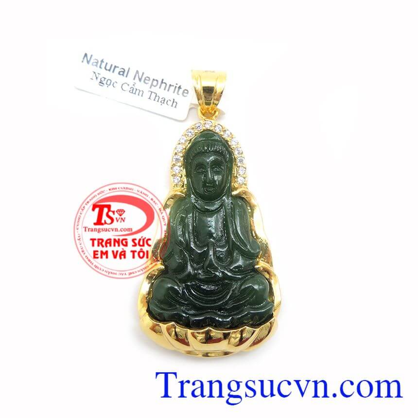 Mặt Phật Nephrite Bọc Vàng Sang Trọng chất lượng vàng đảm bảo